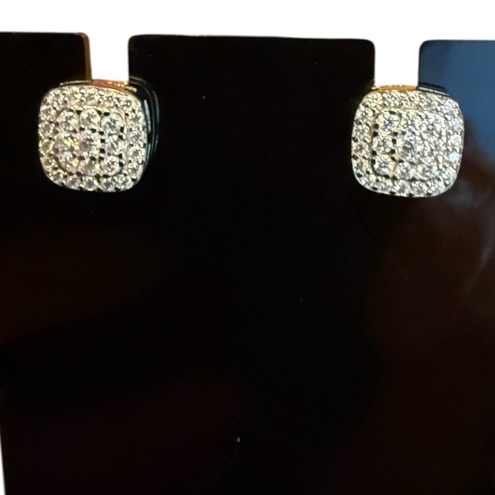 Moissanite Diamond Cluster Earrings